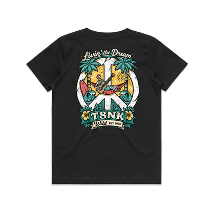 T8NK Livin’ The Dream Tee | Tropical Skeleton Beach Graphic T-Shirt