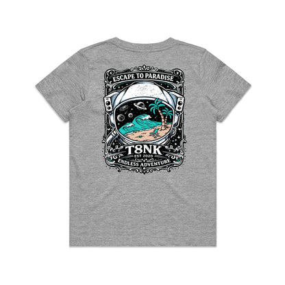 T8NK Endless Adventure Astronaut Surf Tee | Retro Space Beach Graphic Tee