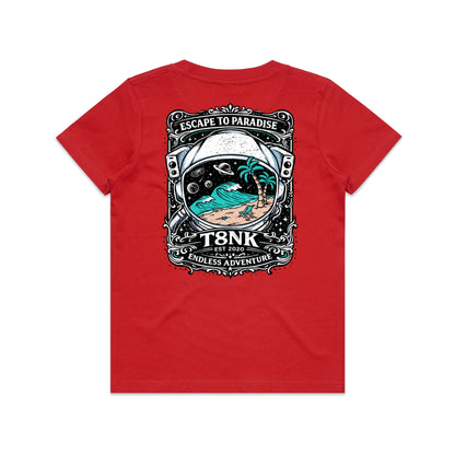 T8NK Endless Adventure Astronaut Surf Tee | Retro Space Beach Graphic Tee