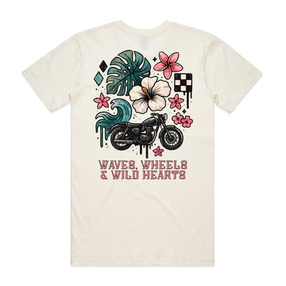 Waves, Wheels & Wild Hearts  - Premium quality Tee