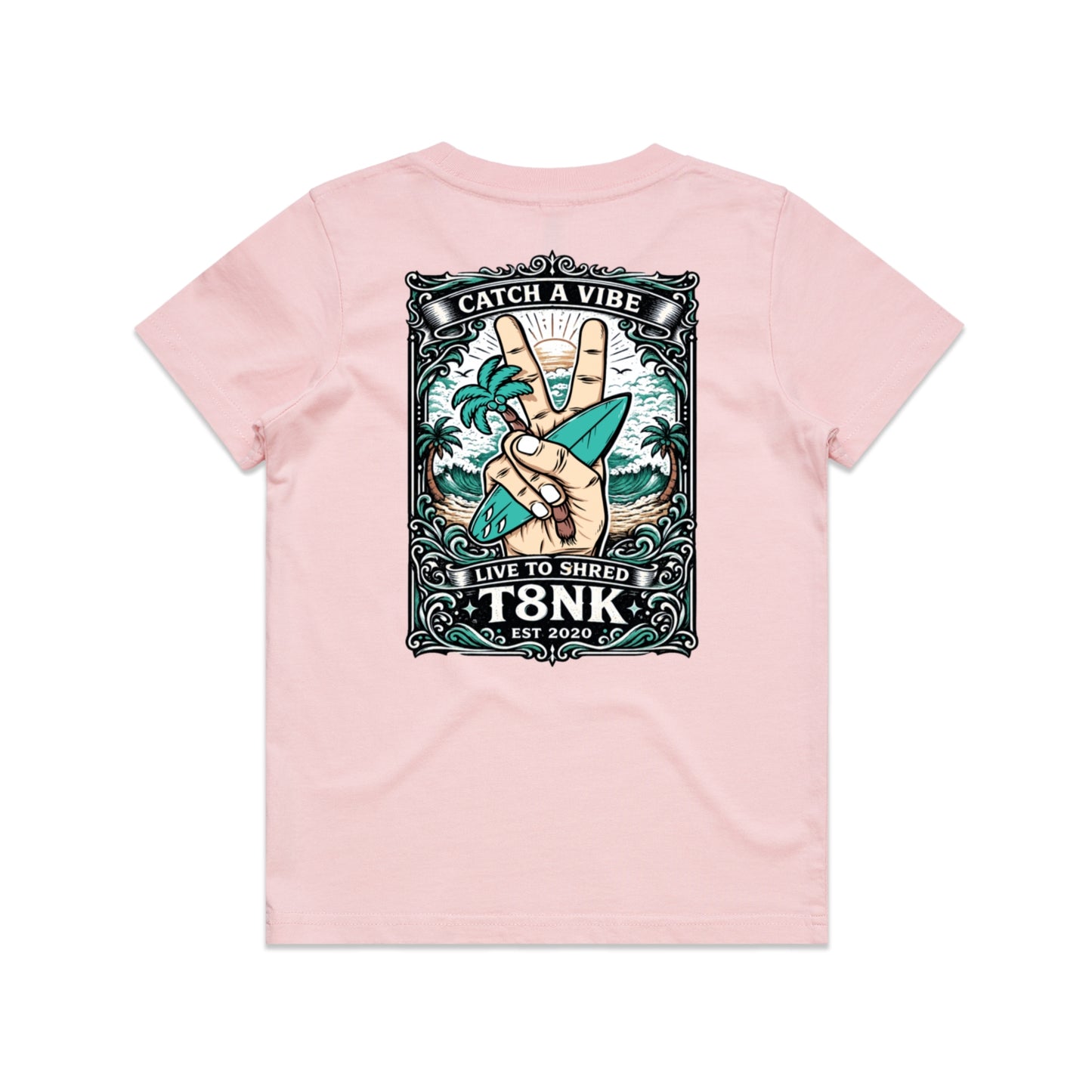 T8NK Catch A Vibe Surf Tee | Vintage Beach & Surf Graphic T-Shirt