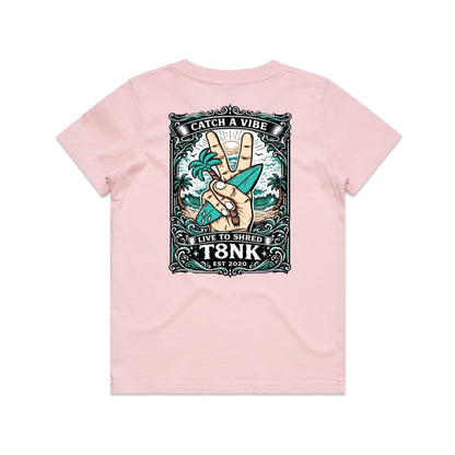 T8NK Catch A Vibe Surf Tee | Vintage Beach & Surf Graphic T-Shirt