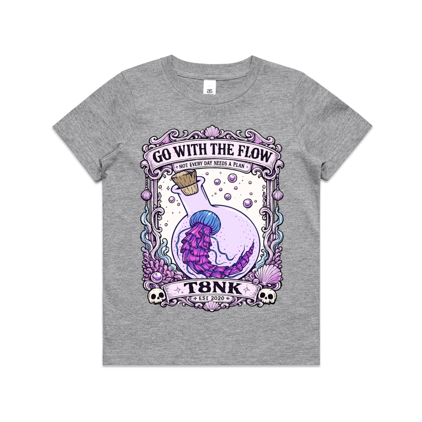 T8NK Go With The Flow Jellyfish Tee | Coastal Ocean Graphic T-Shirt