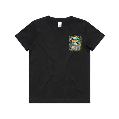 T8NK Beach Bike Skull Toaster Tee | Retro Surf Beach Graphic Tee