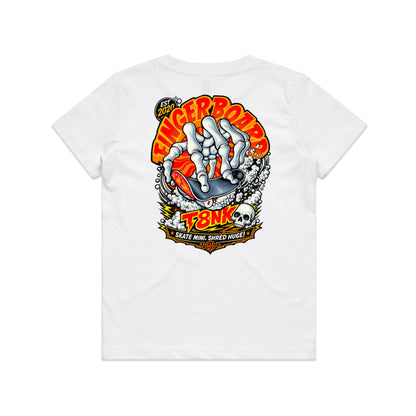 T8NK Fingerboard Skeleton Skate Tee | Retro Skateboarding Graphic Tee