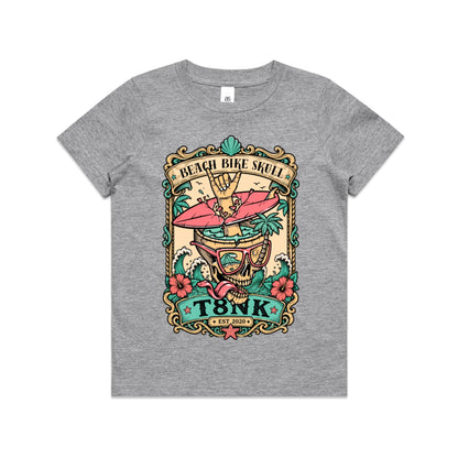 T8NK Beach Bike Skull Surf Tee | Tropical Beach Graphic Tee
