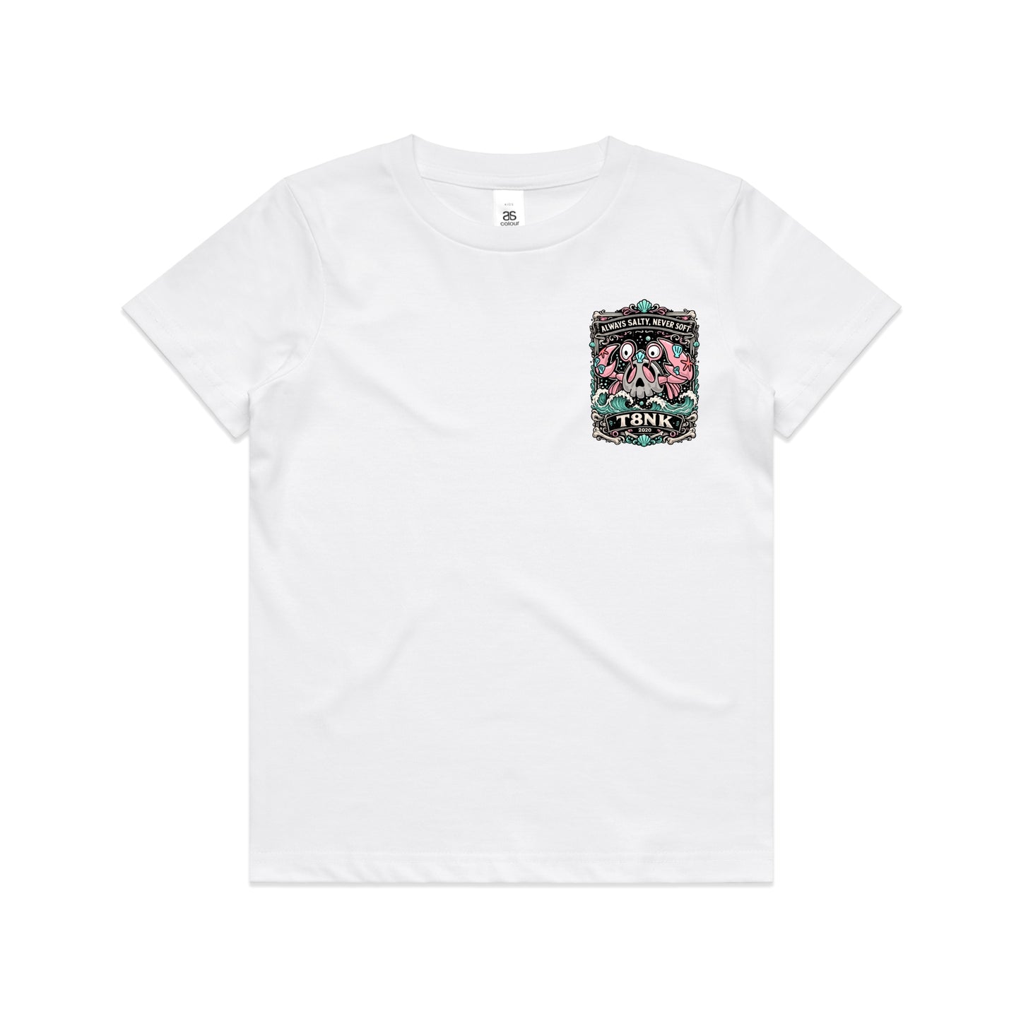 T8NK Always Salty Never Soft Crab Skull Tee | Coastal Graphic T-Shirt