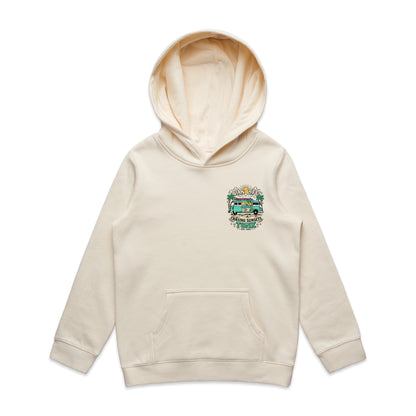 T8NK Van Life Chasing Sunsets Hoodie | Retro Camper Van Beach Graphic Hoodie