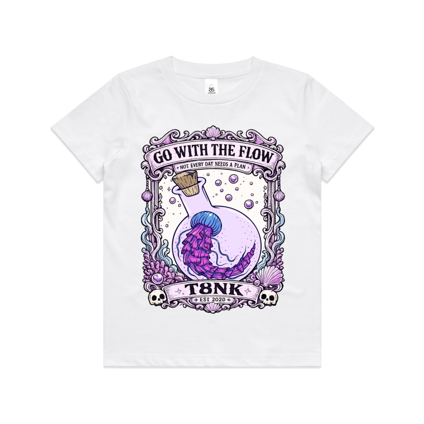 T8NK Go With The Flow Jellyfish Tee | Coastal Ocean Graphic T-Shirt