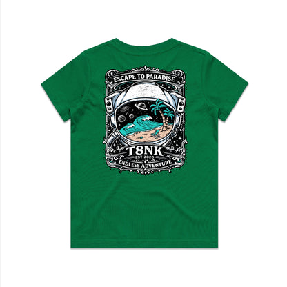 T8NK Endless Adventure Astronaut Surf Tee | Retro Space Beach Graphic Tee