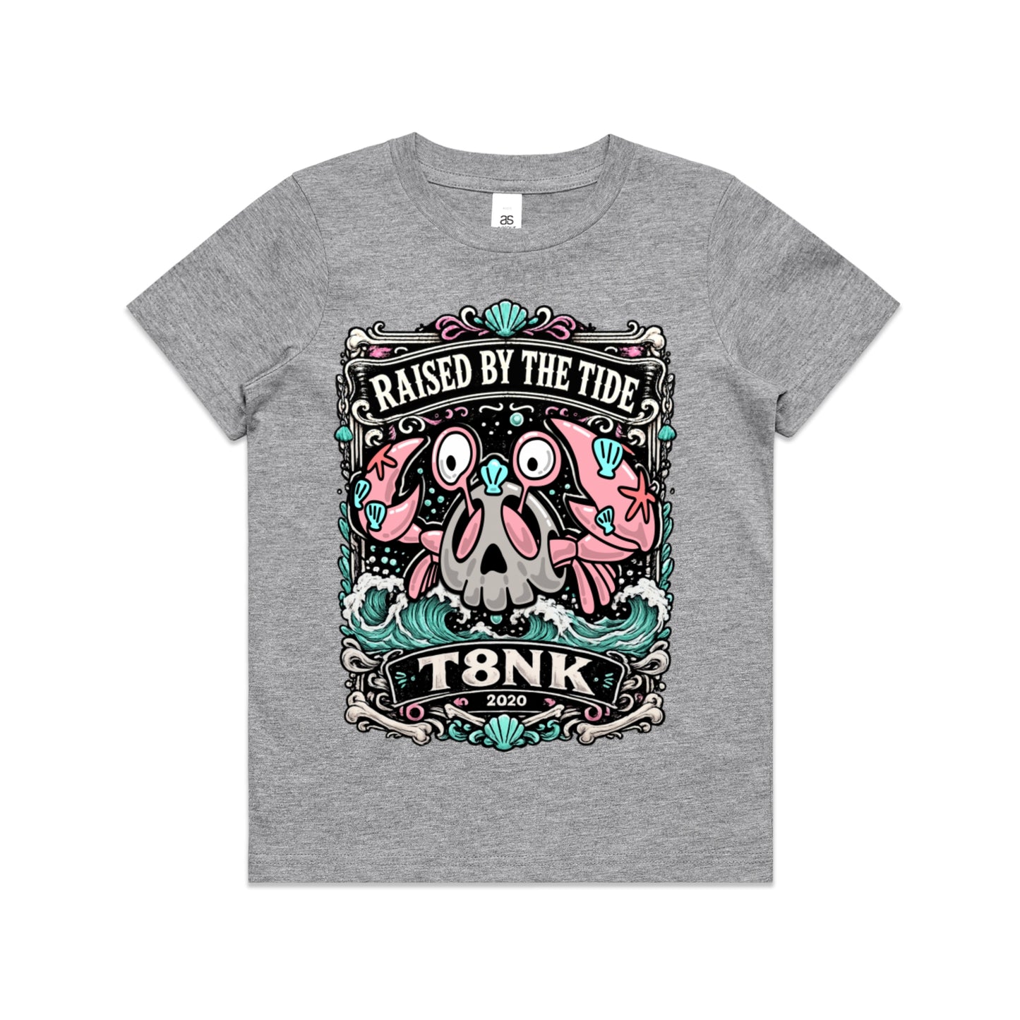 T8NK Raised By The Tide Crab Skull Tee | Coastal Graphic T-Shirt