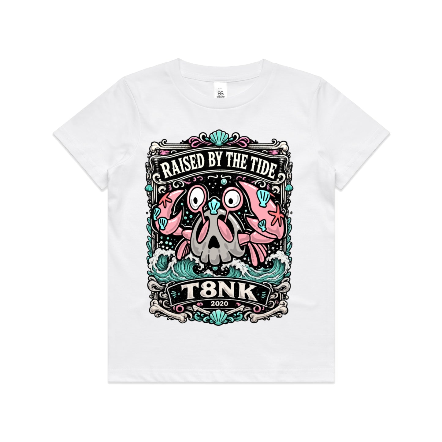 T8NK Raised By The Tide Crab Skull Tee | Coastal Graphic T-Shirt
