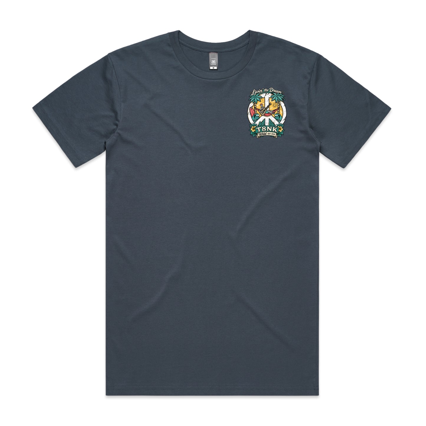 T8NK Livin’ The Dream Tee | Tropical Skeleton Beach Graphic T-Shirt