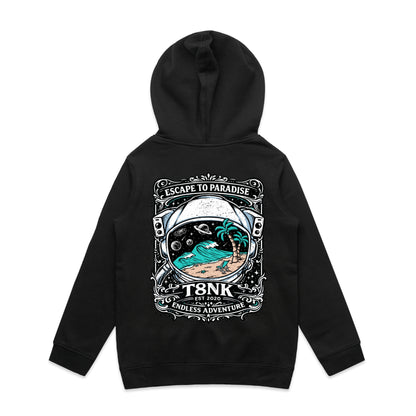 T8NK Endless Adventure Astronaut Surf Hood | Retro Space Beach Graphic Hoodie