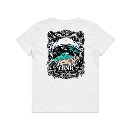 T8NK Endless Adventure Astronaut Surf Tee | Retro Space Beach Graphic Tee
