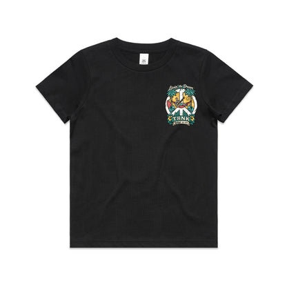 T8NK Livin’ The Dream Tee | Tropical Skeleton Beach Graphic T-Shirt