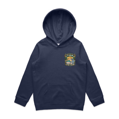 T8NK Beach Bike Skull Toaster Hood | Retro Surf Beach Graphic Hoodie