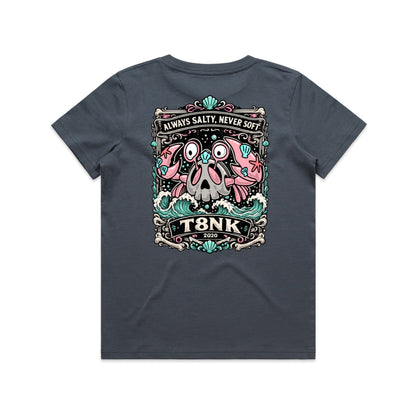 T8NK Always Salty Never Soft Crab Skull Tee | Coastal Graphic T-Shirt