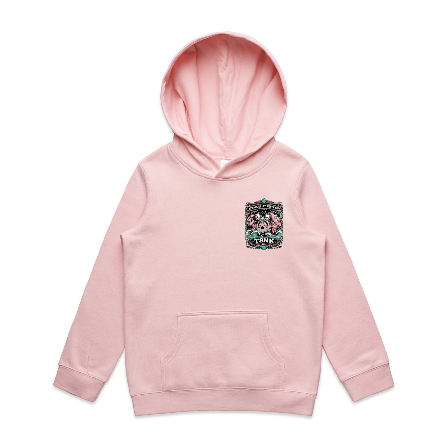 T8NK Always Salty Never Soft Crab Skull Hood | Coastal Graphic Hoodie