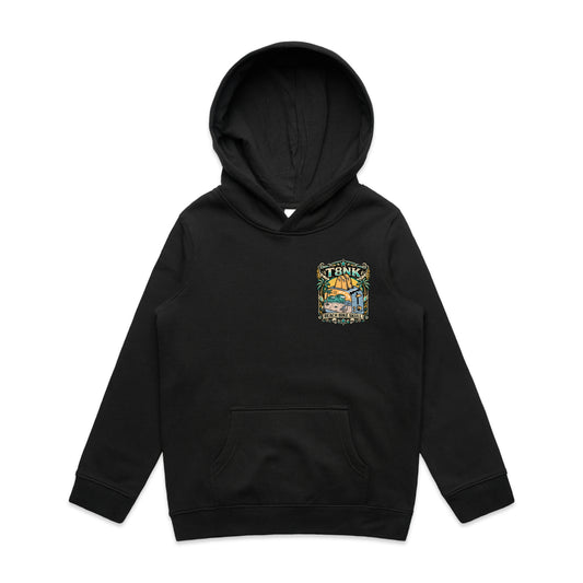 T8NK Beach Bike Skull Toaster Hood | Retro Surf Beach Graphic Hoodie