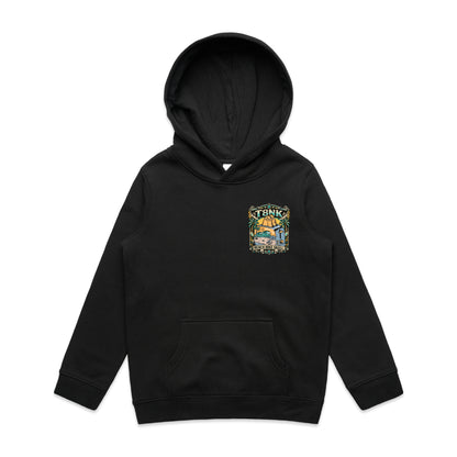 T8NK Beach Bike Skull Toaster Hood | Retro Surf Beach Graphic Hoodie