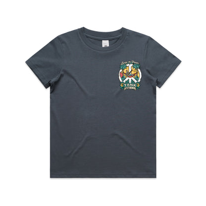 T8NK Livin’ The Dream Tee | Tropical Skeleton Beach Graphic T-Shirt