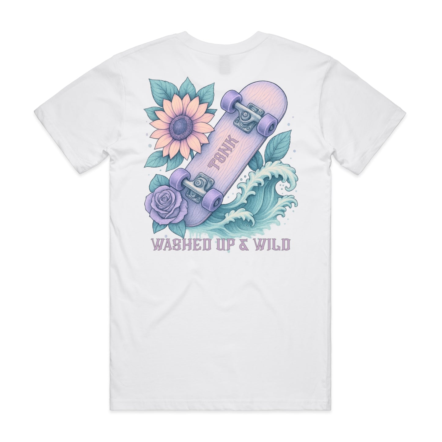 Washed Up & Wild – Vintage Skateboard Floral Tee