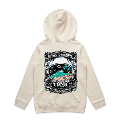 T8NK Endless Adventure Astronaut Surf Hood | Retro Space Beach Graphic Hoodie