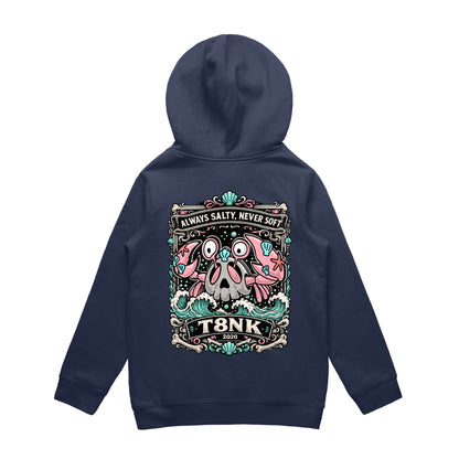 T8NK Always Salty Never Soft Crab Skull Hood | Coastal Graphic Hoodie