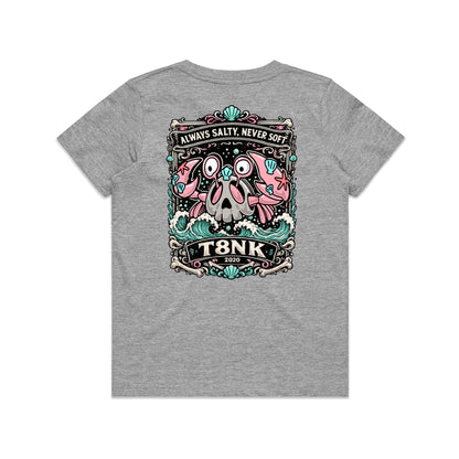 T8NK Always Salty Never Soft Crab Skull Tee | Coastal Graphic T-Shirt