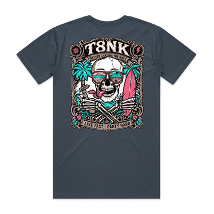 T8NK Forever Chasing The Wave Skull Tee | Vintage Surf Skull Graphic T-Shirt