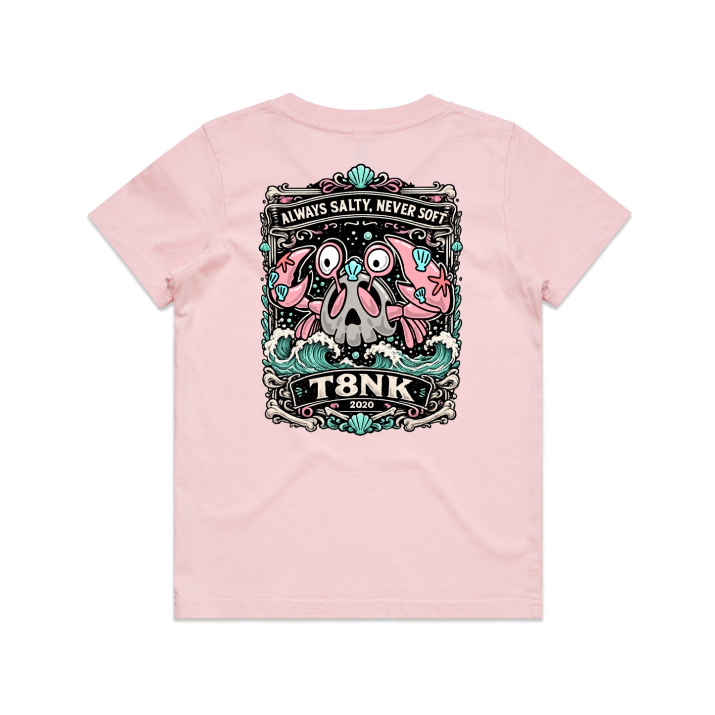 T8NK Always Salty Never Soft Crab Skull Tee | Coastal Graphic T-Shirt