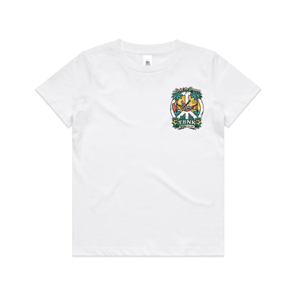 T8NK Livin’ The Dream Tee | Tropical Skeleton Beach Graphic T-Shirt