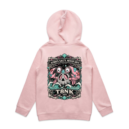 T8NK Always Salty Never Soft Crab Skull Hood | Coastal Graphic Hoodie