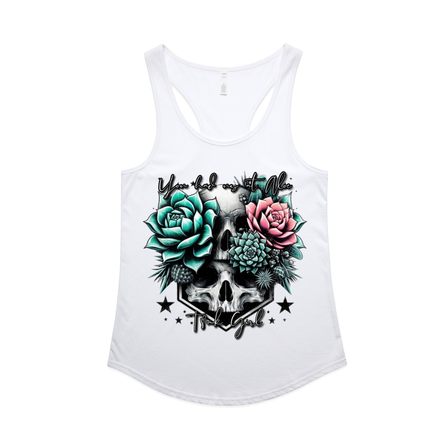 HAD US AT ALOE WOMENS RACERBACK