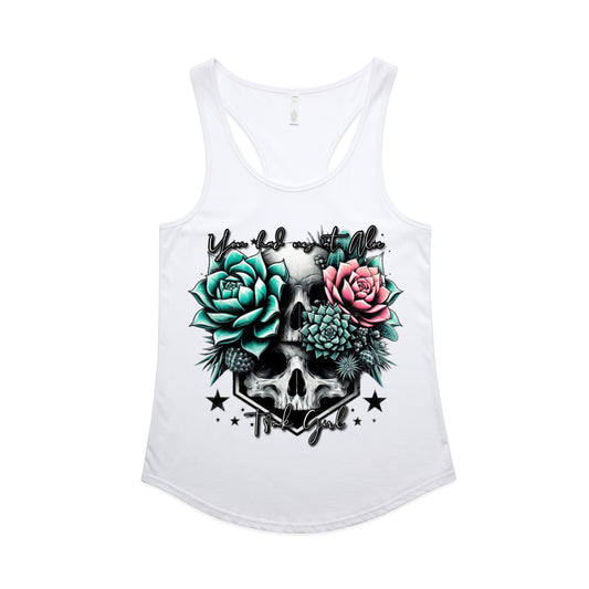 HAD US AT ALOE WOMENS RACERBACK