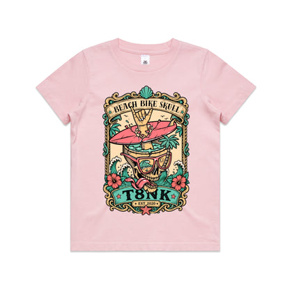 T8NK Beach Bike Skull Surf Tee | Tropical Beach Graphic Tee