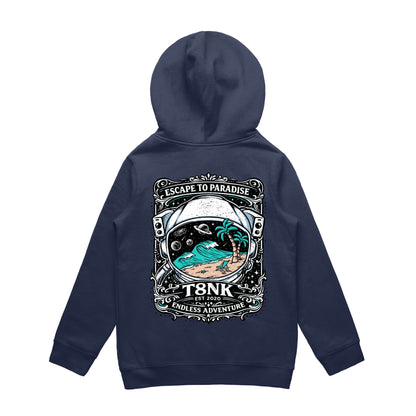 T8NK Endless Adventure Astronaut Surf Hood | Retro Space Beach Graphic Hoodie