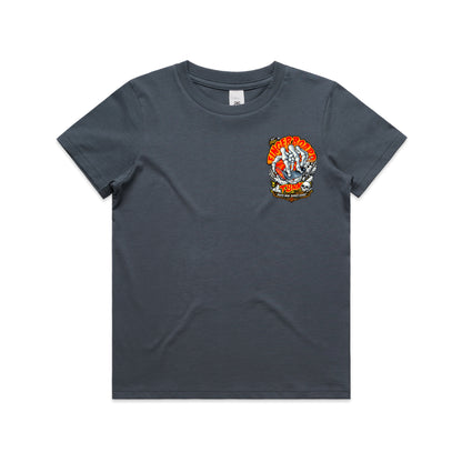 T8NK Fingerboard Skeleton Skate Tee | Retro Skateboarding Graphic Tee