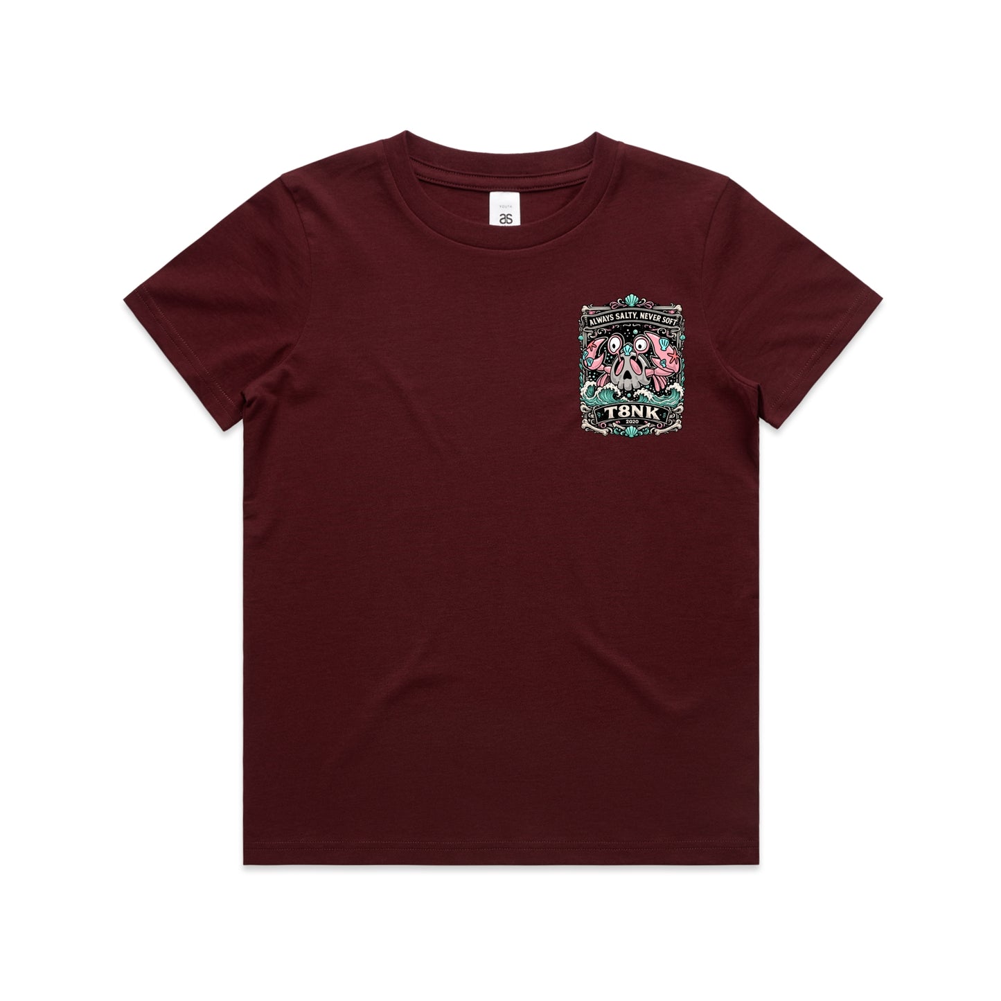 T8NK Always Salty Never Soft Crab Skull Tee | Coastal Graphic T-Shirt