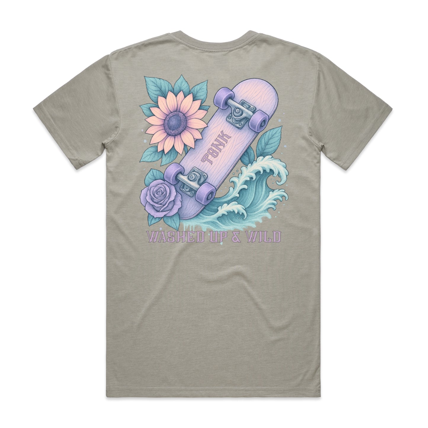 Washed Up & Wild – Vintage Skateboard Floral Tee