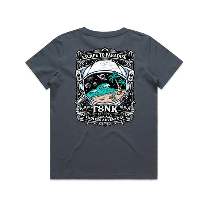 T8NK Endless Adventure Astronaut Surf Tee | Retro Space Beach Graphic Tee