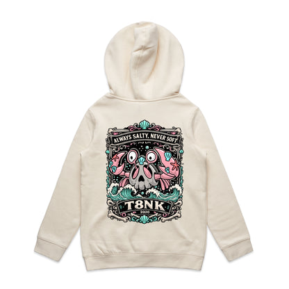 T8NK Always Salty Never Soft Crab Skull Hood | Coastal Graphic Hoodie