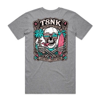 T8NK Forever Chasing The Wave Skull Tee | Vintage Surf Skull Graphic T-Shirt