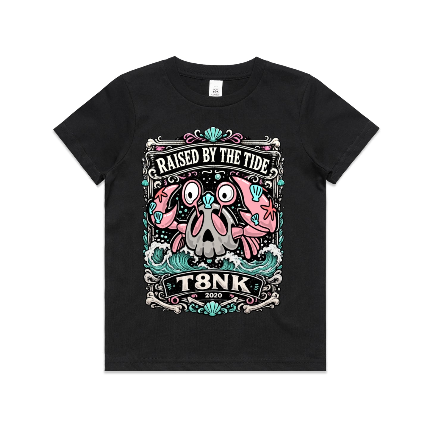 T8NK Raised By The Tide Crab Skull Tee | Coastal Graphic T-Shirt