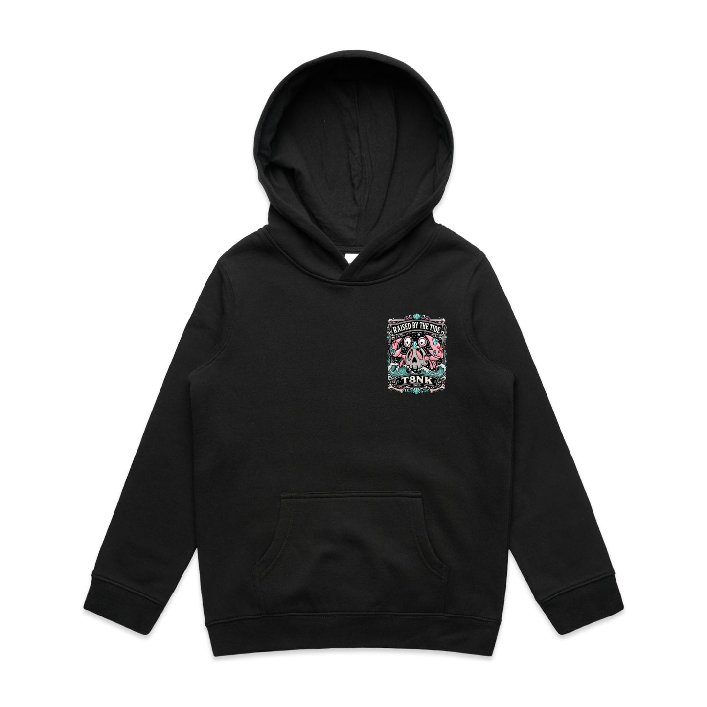 T8NK Raised By The Tide Crab Skull Hood | Coastal Graphic Hoodie