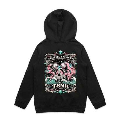T8NK Always Salty Never Soft Crab Skull Hood | Coastal Graphic Hoodie