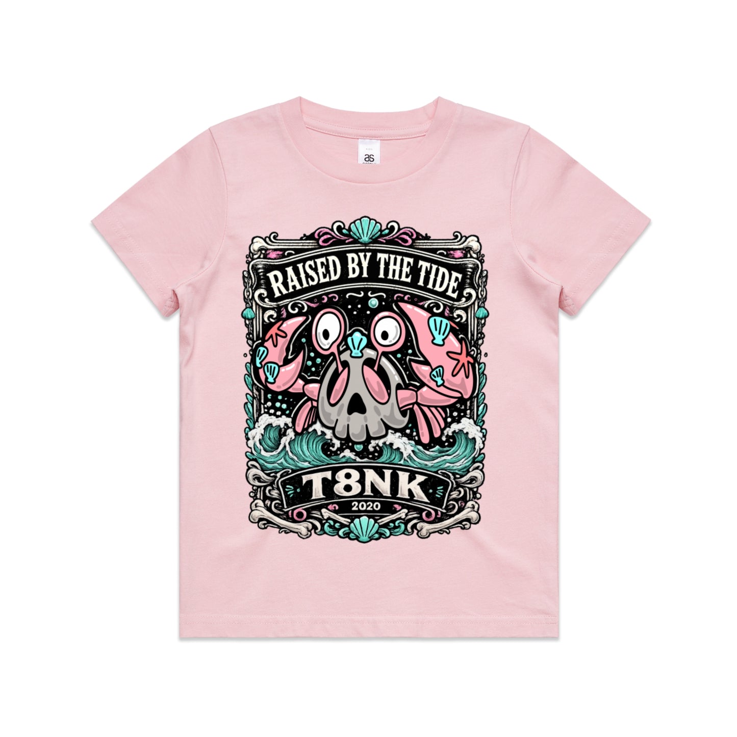 T8NK Raised By The Tide Crab Skull Tee | Coastal Graphic T-Shirt