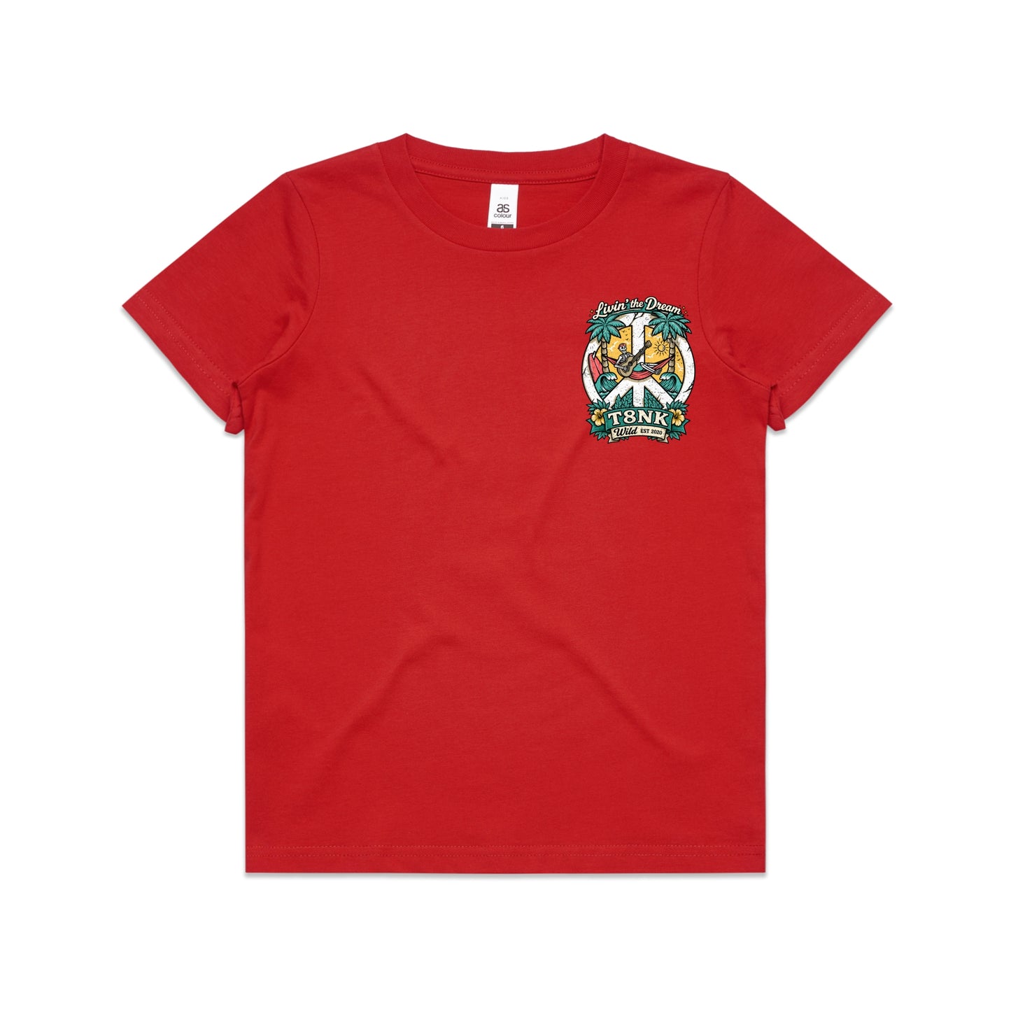 T8NK Livin’ The Dream Tee | Tropical Skeleton Beach Graphic T-Shirt