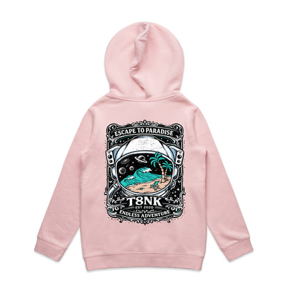 T8NK Endless Adventure Astronaut Surf Hood | Retro Space Beach Graphic Hoodie